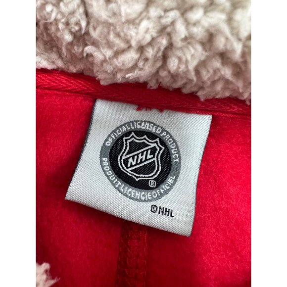 NHL Chicago Blackhawks Hoodie Jacket Women's Large L Full Zip Sweatshirt Sherpa - Picture 5 of 5